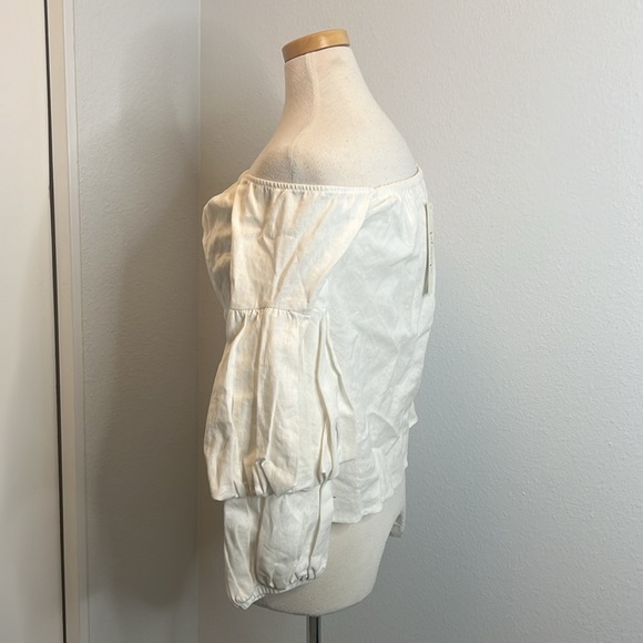 Petersyn Linen Blend Lily Puff Sleeve Top Medium - Picture 5 of 9